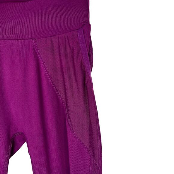 GYMSHARK Mesh Leggings Full Length in Maroon Size XS - Picture 2 of 7